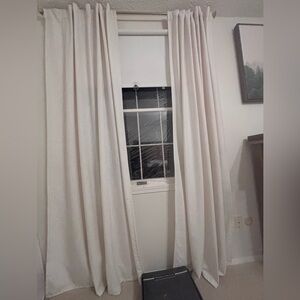 Joydeco Ivory on Linen curtains 88”
